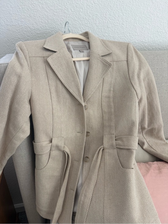 Banana Republic Jackets & Blazers - NWT Banana Republic Cream Herringbone Tie-Waist Blazer 8